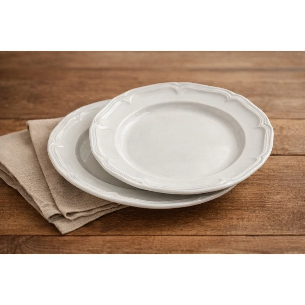 Villeroy Boch Manoir Salad Plates Set 2 White Porcelain 8
